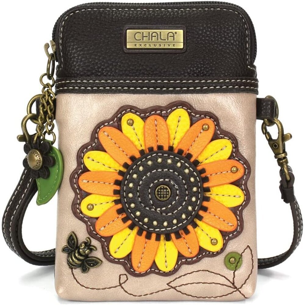 Women Crossbody Cell Phone Purse Faux Leather Canvas Adjustable Strap Compact